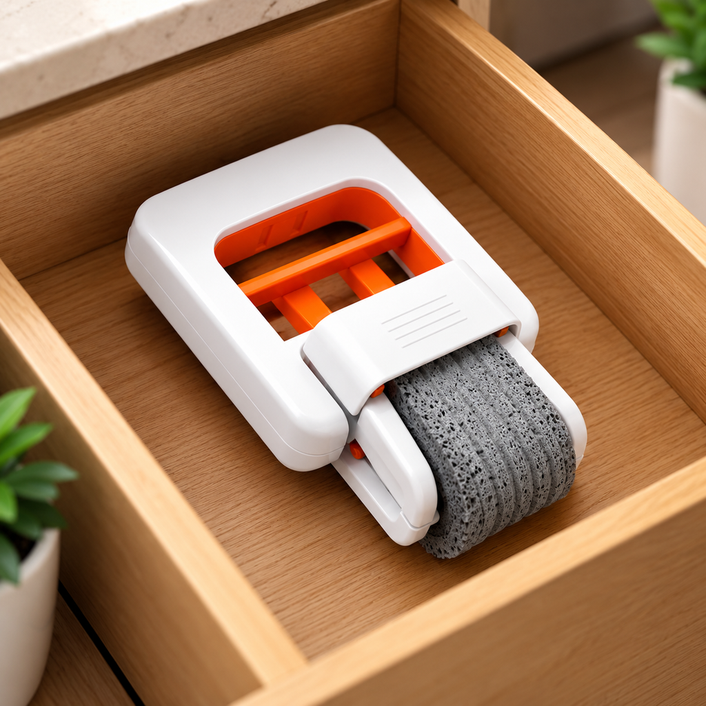 Mini Foldable Sponge Mop, Self-Squeeze Desktop Mop for Small Spaces, Wet & Dry Portable Cleaning Tool for Kitchen Countertops